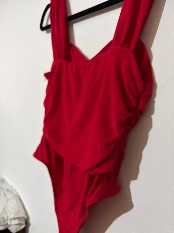 Quiz Red ruched Quiz bodysuit