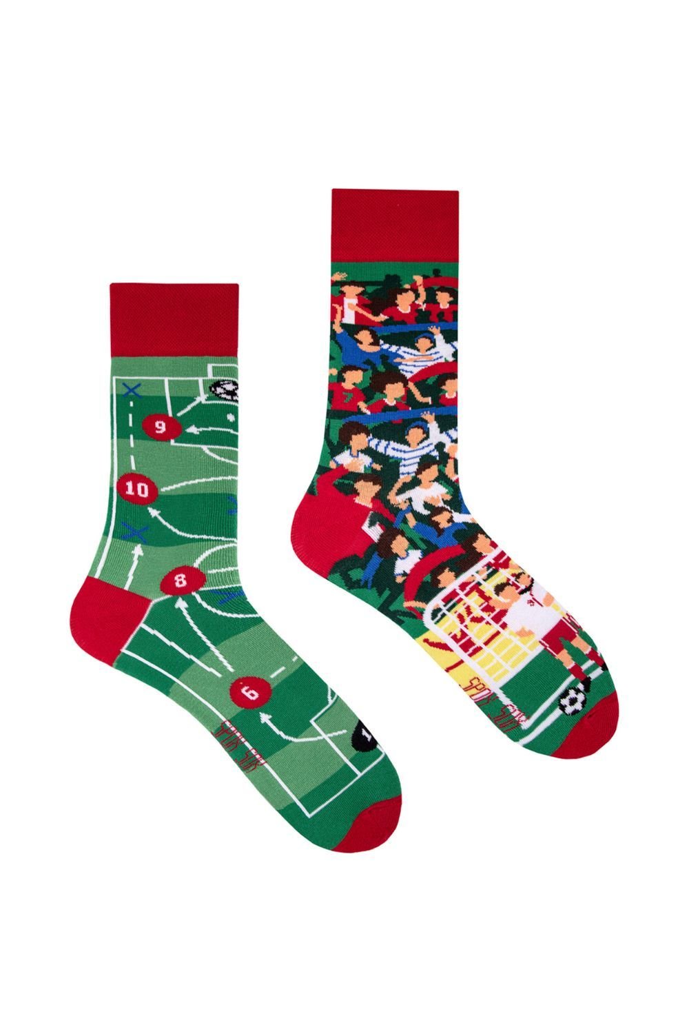 SPOX SOX SPOX SOX Men's 1 Pack Mismatched Novelty Odd Socks - Football - 2