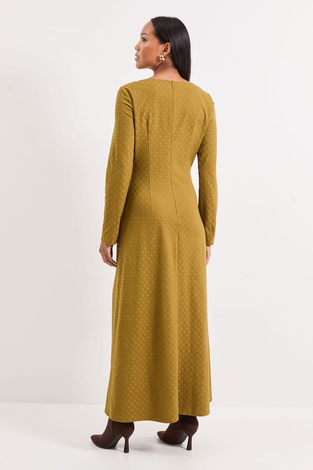 Principles Principles Women's Ponte Ruched Maxi Dress in Olive - 3