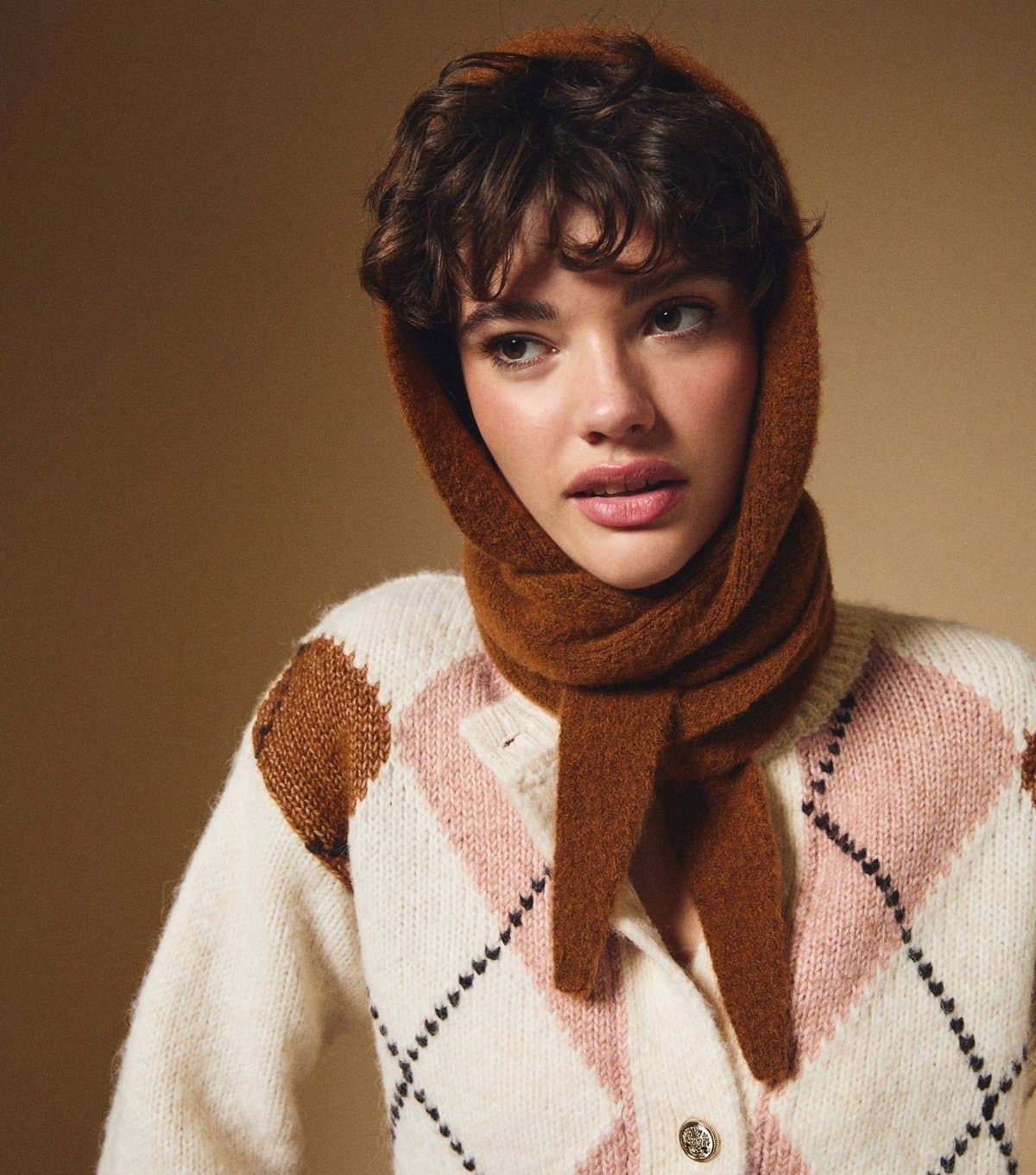 New Look New Look Brown Hooded Scarf