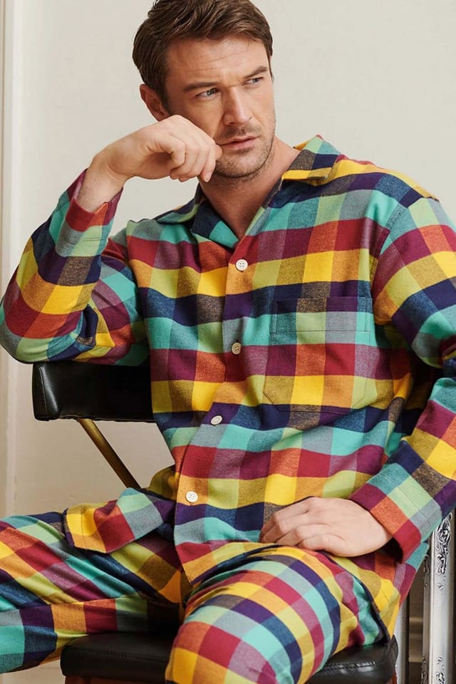 British Boxers British Boxers Men's 'Edinburgh' Check Brushed Cotton Pyjama Set - 2