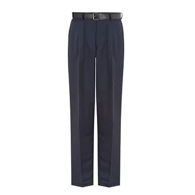 David Luke David Luke Men's Regular Fit Senior School Trousers in Navy