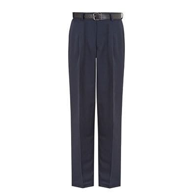 David Luke David Luke Men's Regular Fit Senior School Trousers in Navy - 1