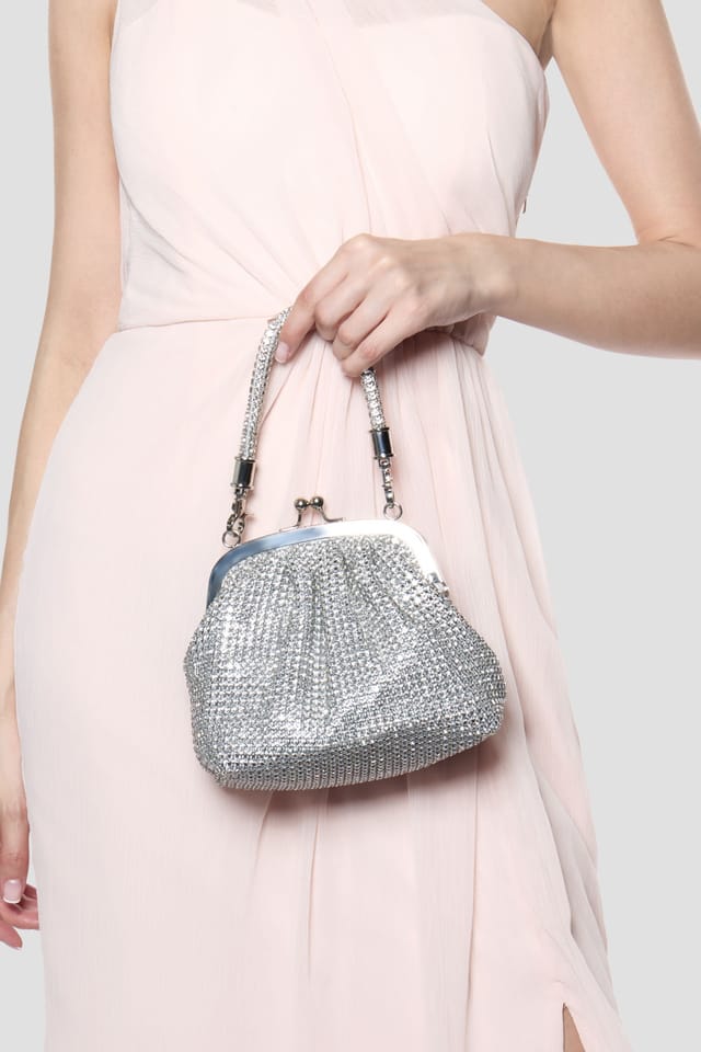 Paradox London Paradox London Women's Dorelle' Diamante Top Handle Bag in Silver - 2
