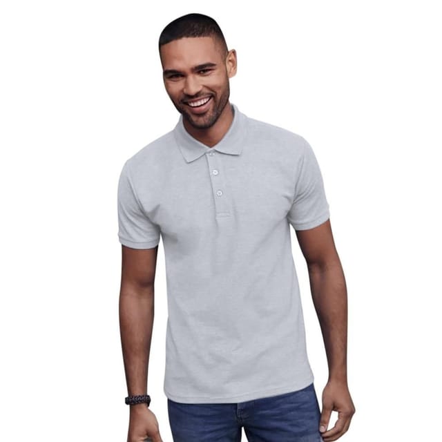 SG SG Men's Ring-Spun Cotton Short Sleeve Polo Shirt in Grey - 2
