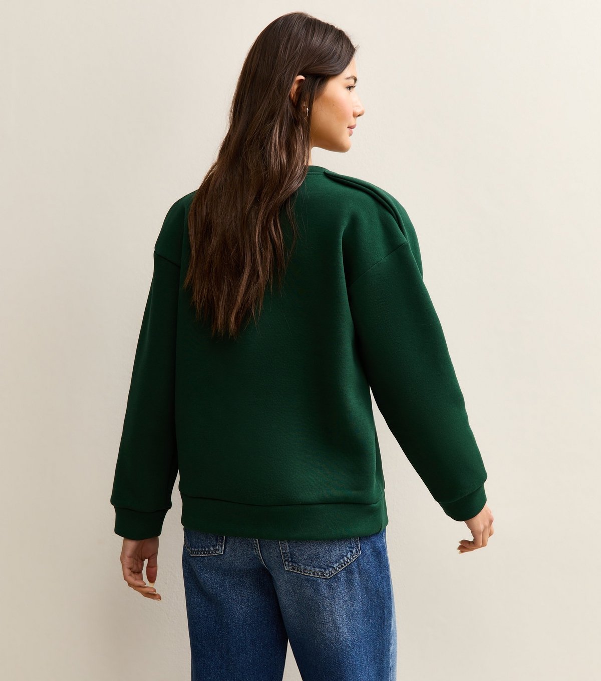 Gini London Women's Green Bow Applique Oversized Jumper Gini London New Look - 4