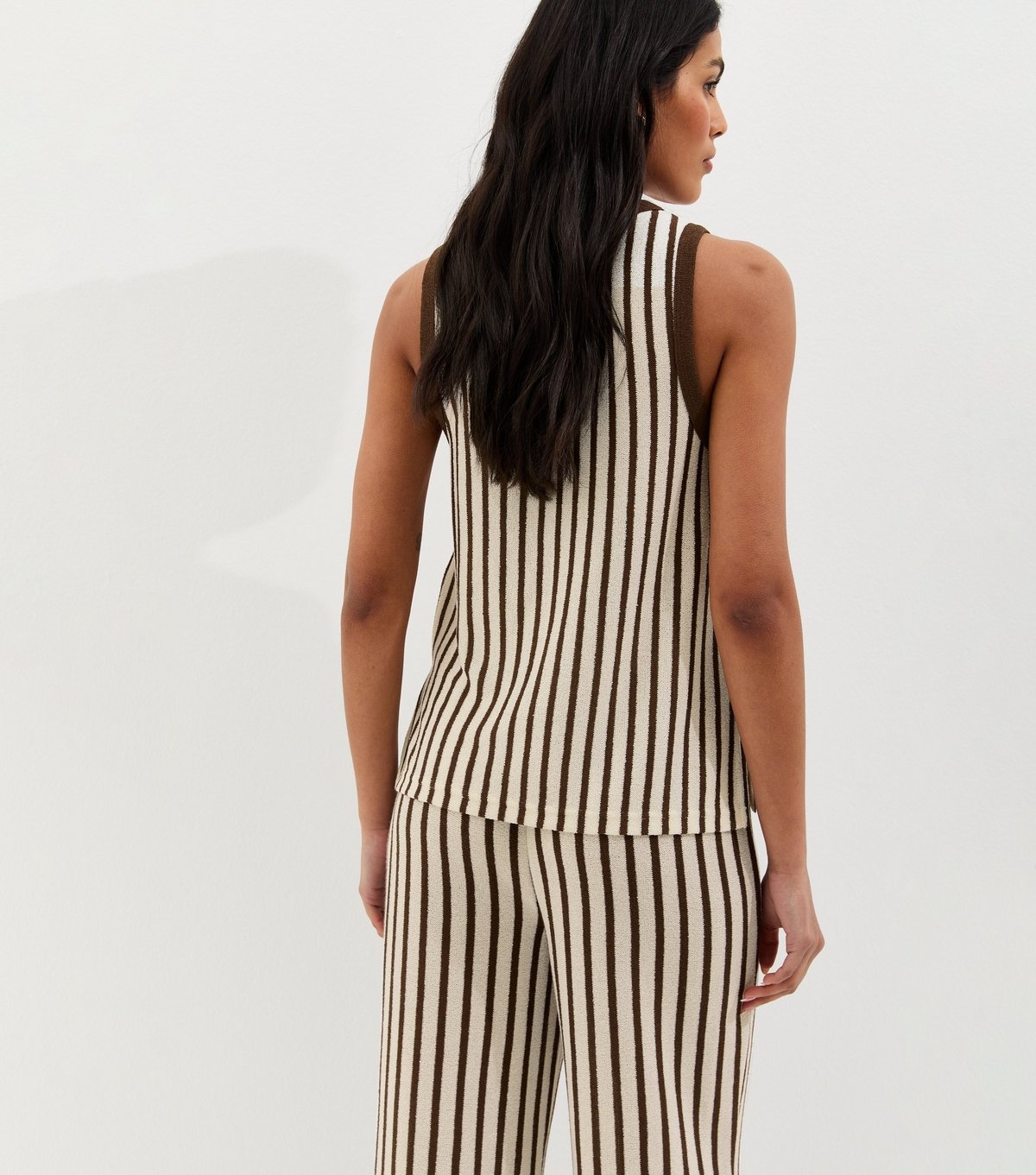 New Look Women's Brown Soft Touch Striped Vest New Look - 4