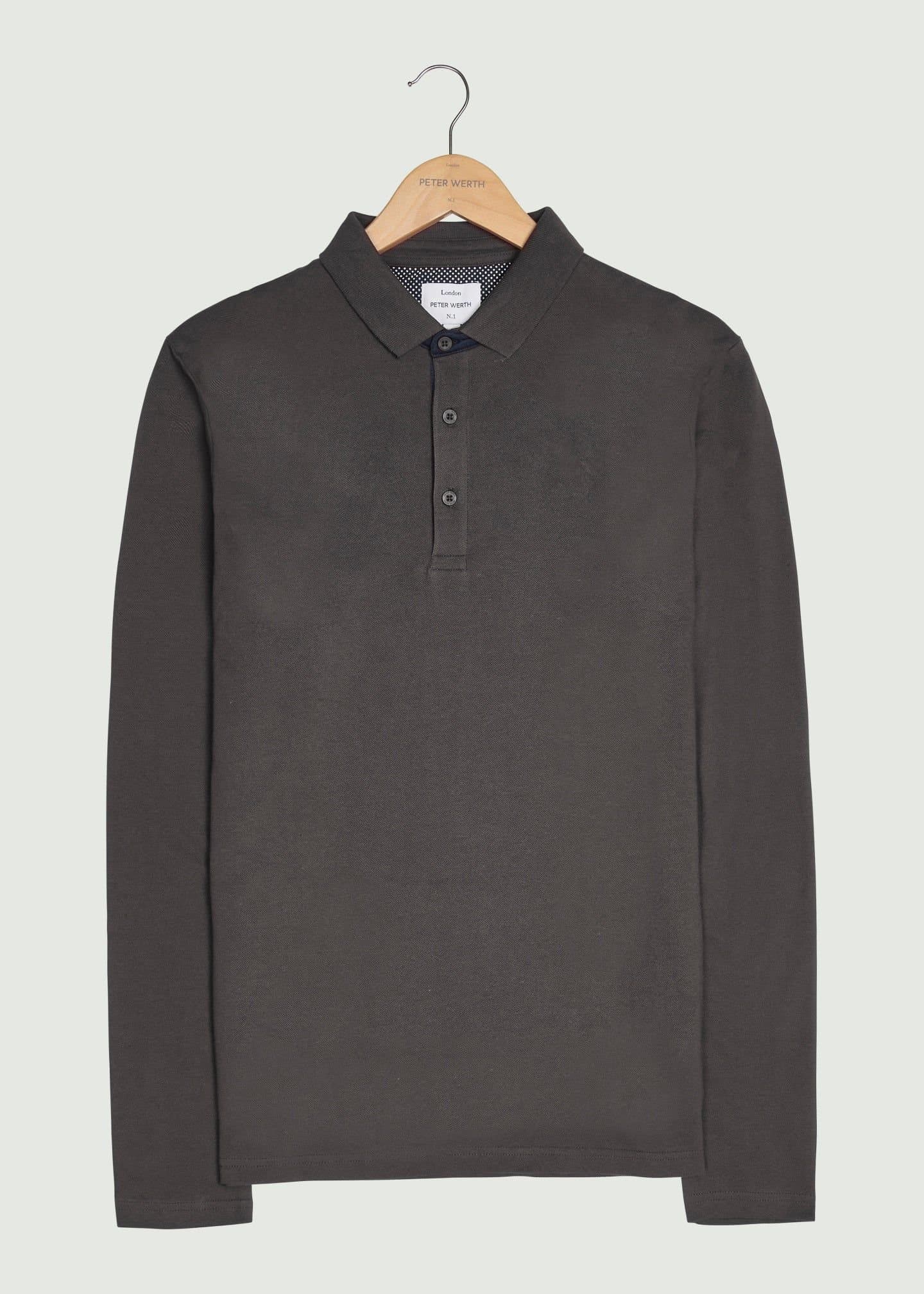 Peter Werth Peter Werth Men's Glasby LS Polo Shirt in Grey