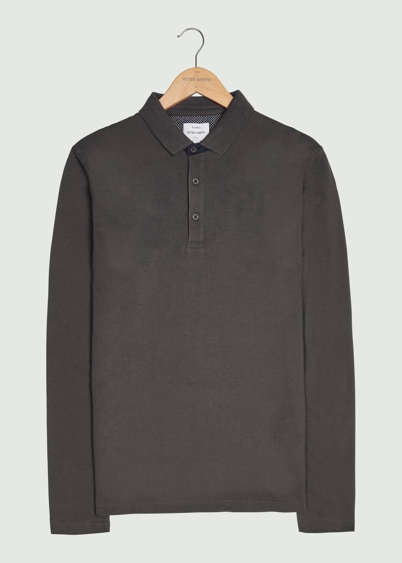 Peter Werth Peter Werth Men's Glasby LS Polo Shirt in Grey - 1