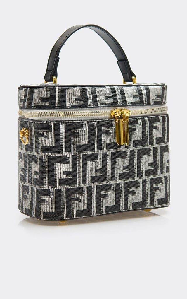 EGO Darcy Logo Zip Detail Vanity Bag In Black Faux Leather, Women's Size UK 0 - 2