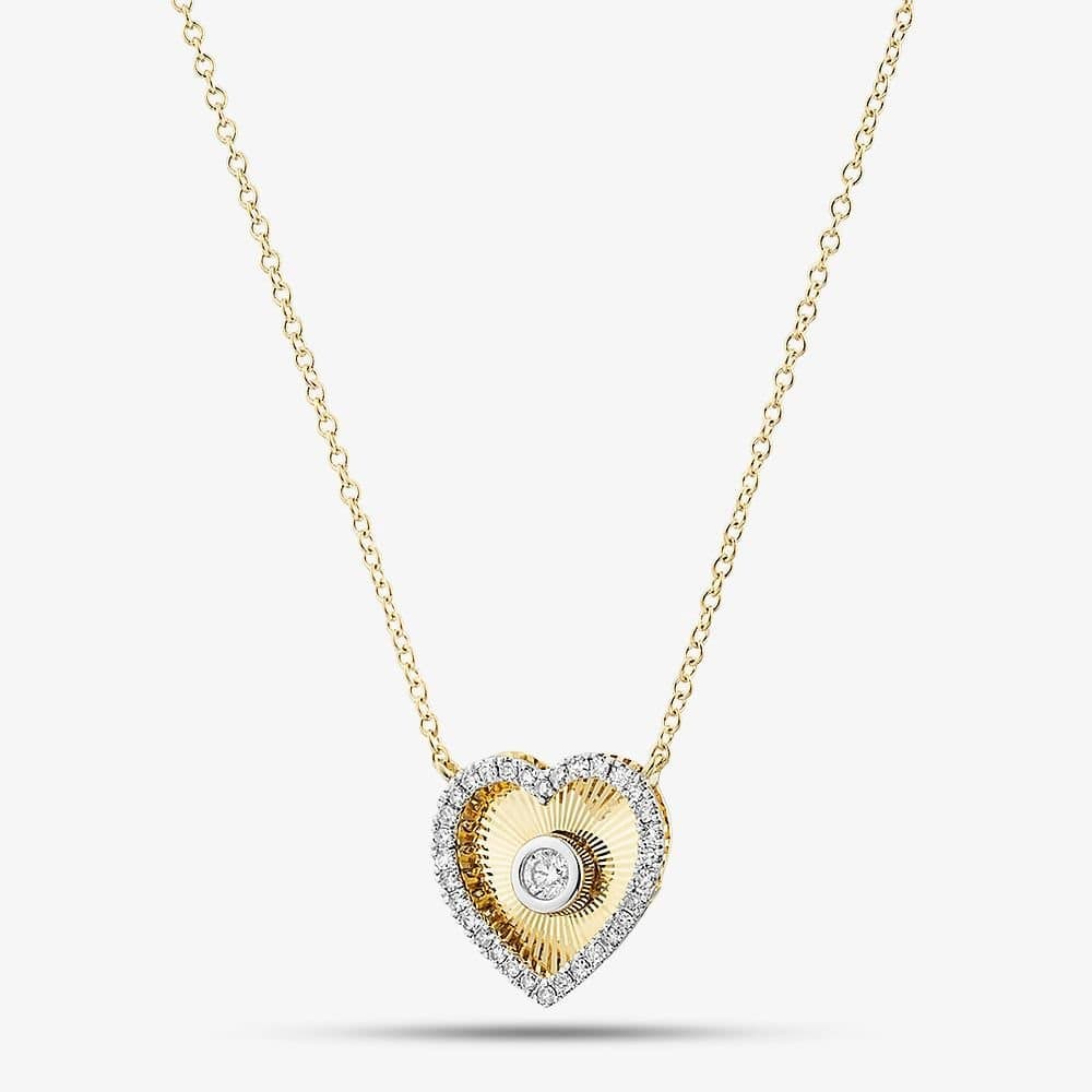 T.H.Baker T.H.Baker Women's 9ct Yellow Gold 0.20ct Diamond Heart Shaped Pendant THN48572-20SF (YG)