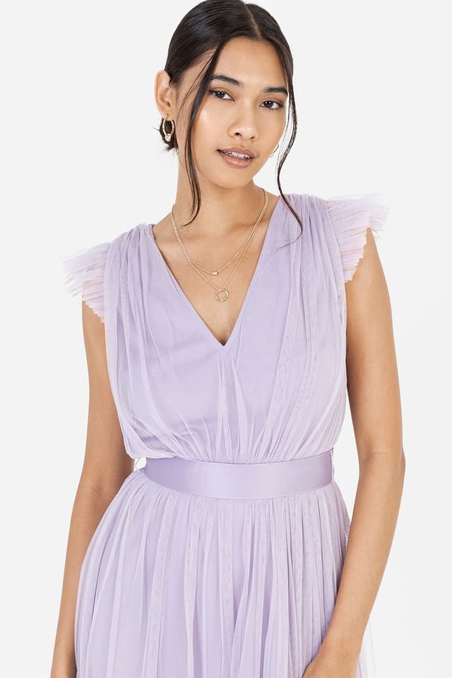 Anaya with Love Anaya with Love Women's Tulle Midaxi Dress in Lilac - 2