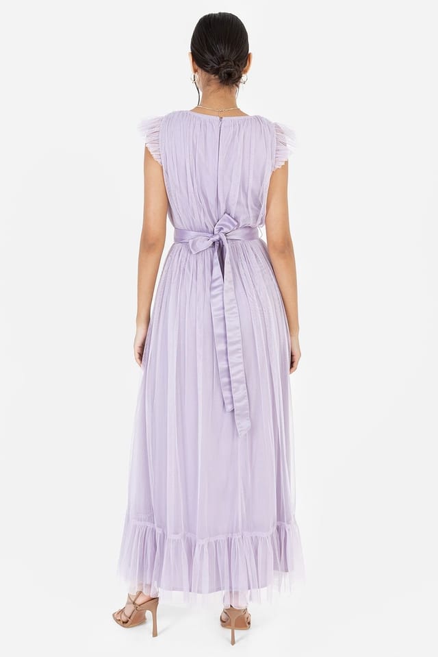 Anaya with Love Anaya with Love Women's Tulle Midaxi Dress in Lilac - 3