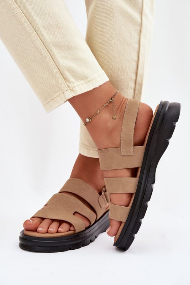 Love Lace Love Lace Women's Slingback Comfort Sandals Cushioned Footbed Everyday Wear in Beige - 3