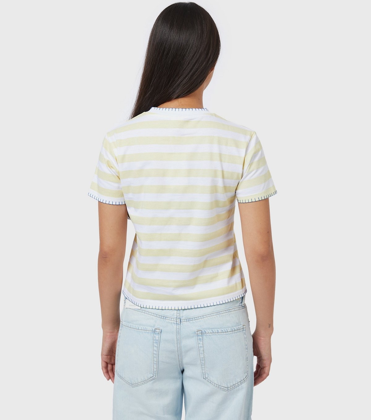 Skinnydip Women's Bright Yellow Disney Winnie the Pooh Stripe Baby Tee T-Shirt Skinnydip New Look - 3