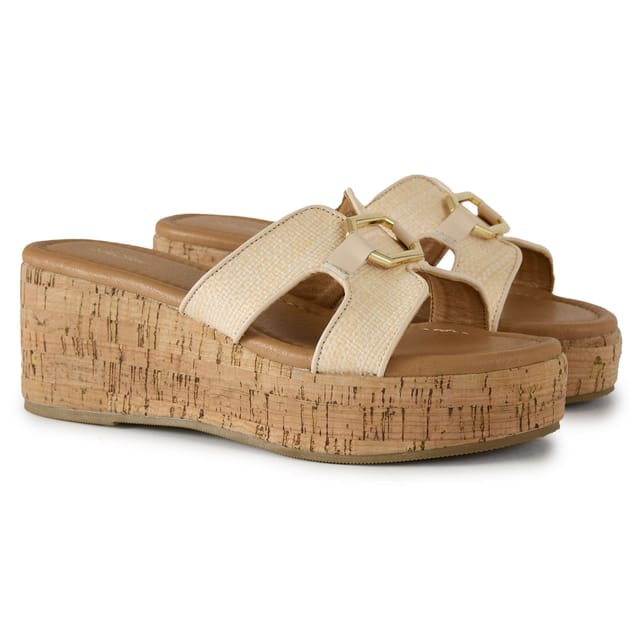 SOLESISTER SOLESISTER Women's October Wedge Platform Sandals in Natural - 2