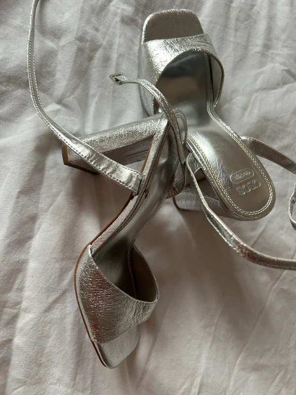 ASOS Design Silver heels size 5 uk