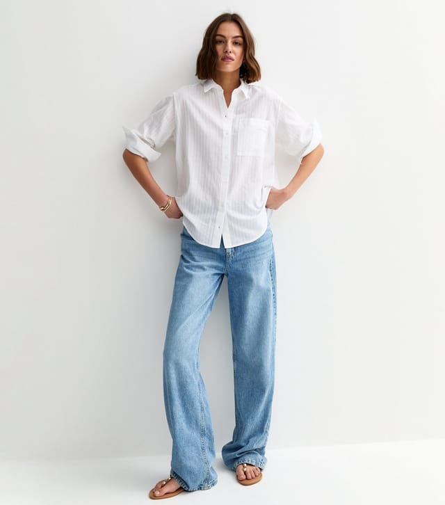 New Look Women's White Stripe Long Sleeve Shirt New Look - 3