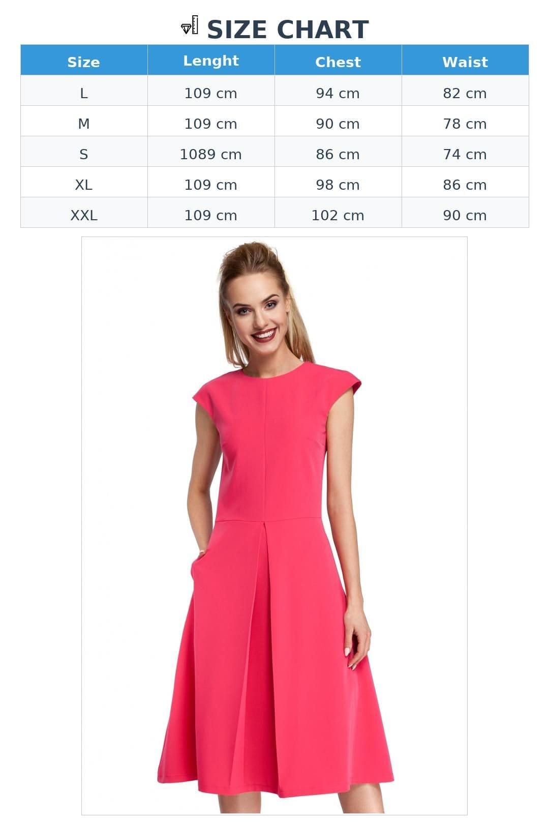 Love Lace Love Lace Women's Classic Midi Trapeze Dress with Contrast Pleat in Pink - 4