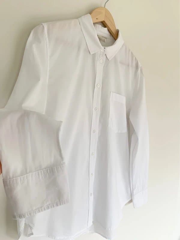 H&M H&M Classic White Cotton Button-Down Shirt – Size 12 – 100% Cotton