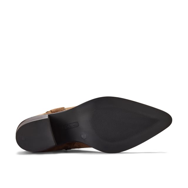 Clarks Clarks Women's Jesse Buckle Dark Tan Suede Ankle Boots in Brown - 3