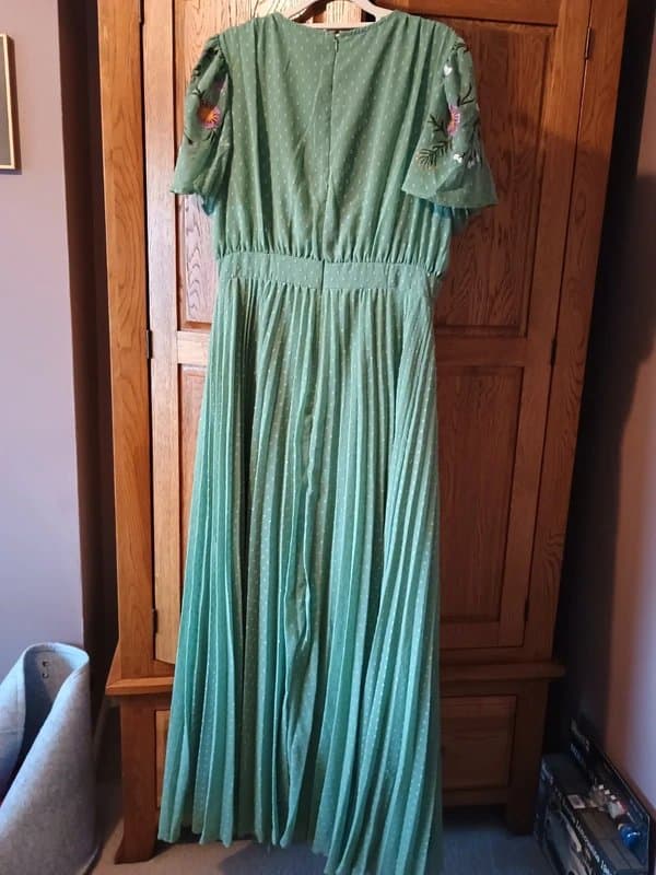 ASOS ASOS sage green embroidered maxi dress