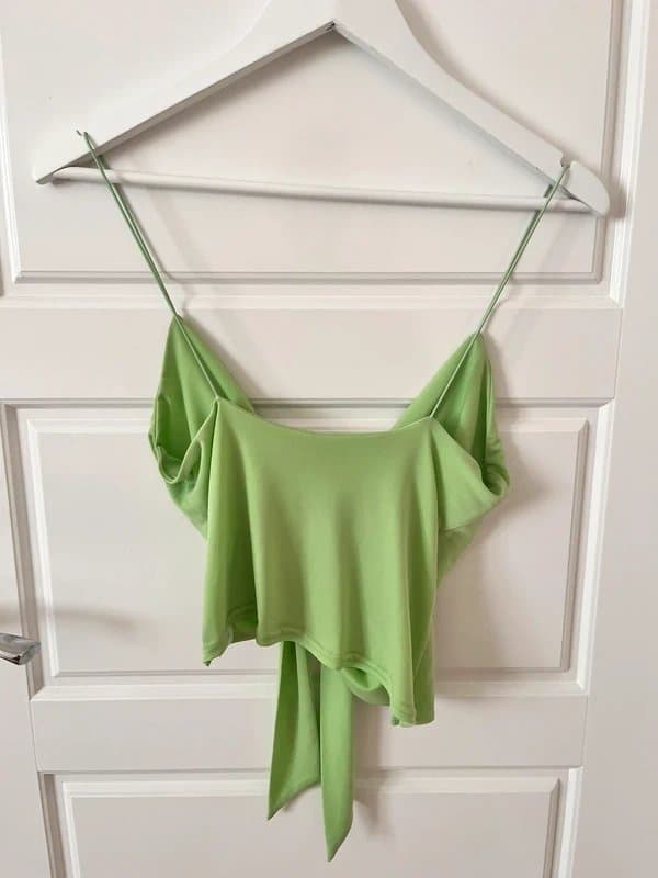 ASOS ASOS luxe green tie front cami top