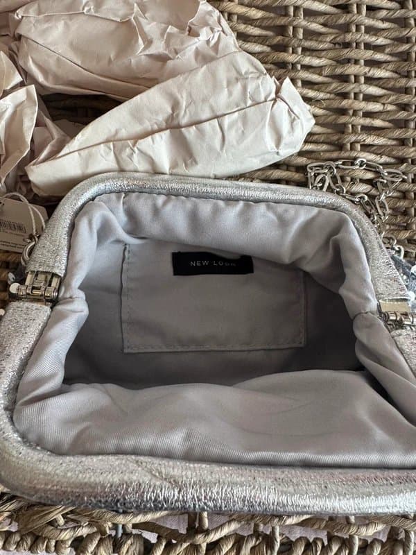 New Look Velvet silver sequin bag