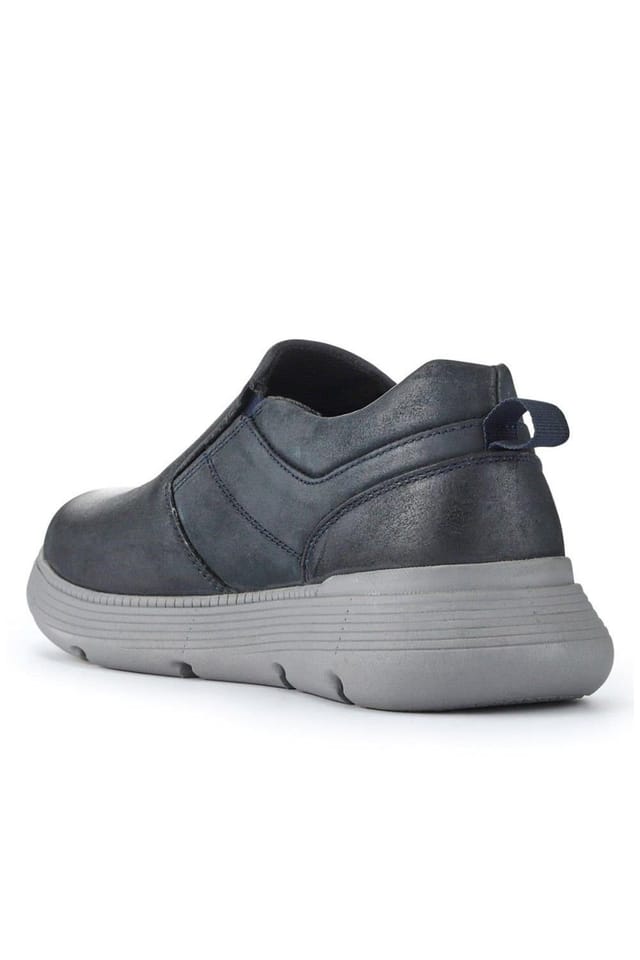 Pavers Pavers Men's Casual Leather Slip-On Shoes in Navy - 3