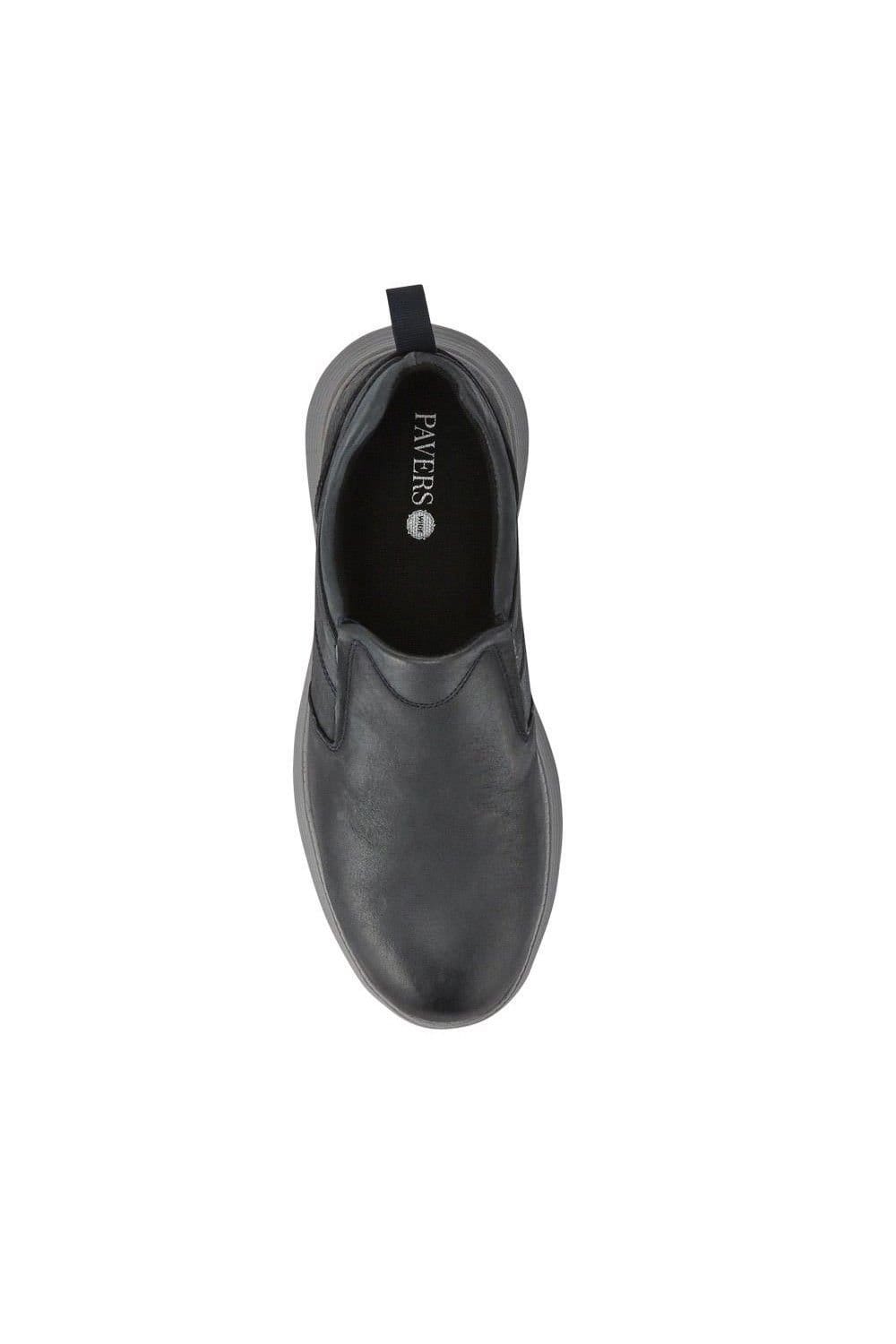 Pavers Pavers Men's Casual Leather Slip-On Shoes in Navy - 4