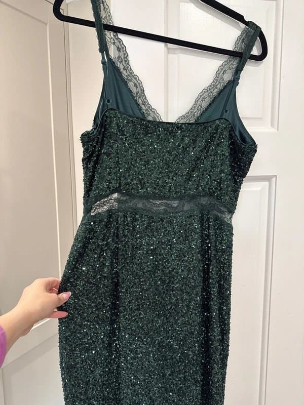 Never Fully Dressed Never Fully Dressed green sequin lace dress