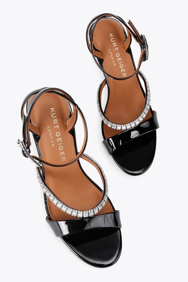 Kurt Geiger London Kurt Geiger London Women's 'Crystal Strap Sandal 90' Patent Heels in Black - 2
