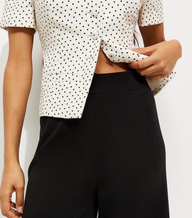 New Look Women's Petite Black Jersey Wide Leg Trousers New Look - 2