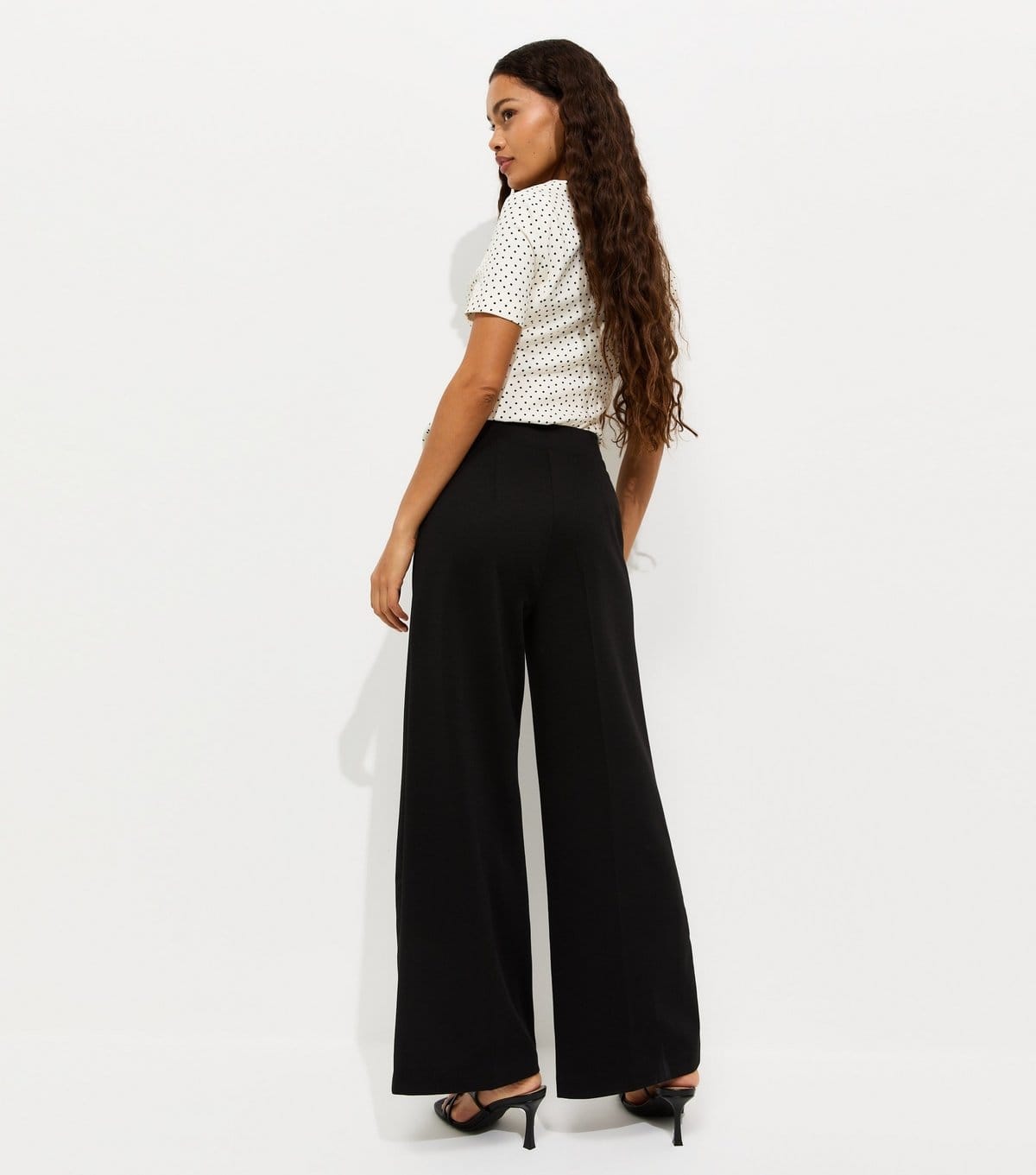 New Look Women's Petite Black Jersey Wide Leg Trousers New Look - 4
