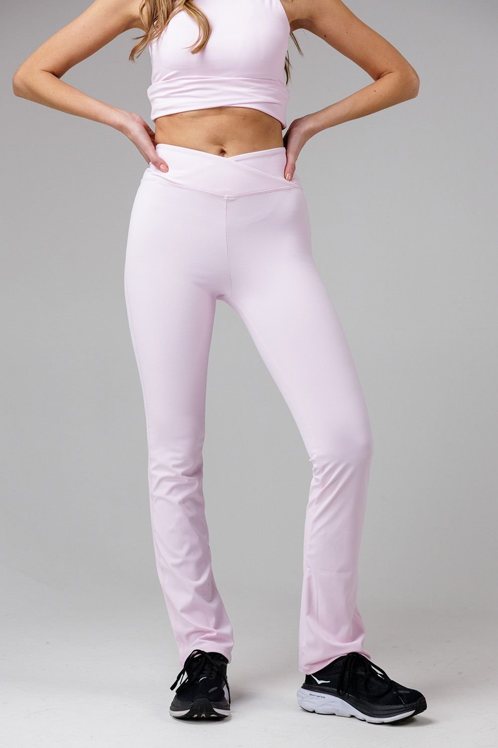 French Connection French Connection Women's Wrap Front FCUK Stretch Yoga Pant in Pink - 4