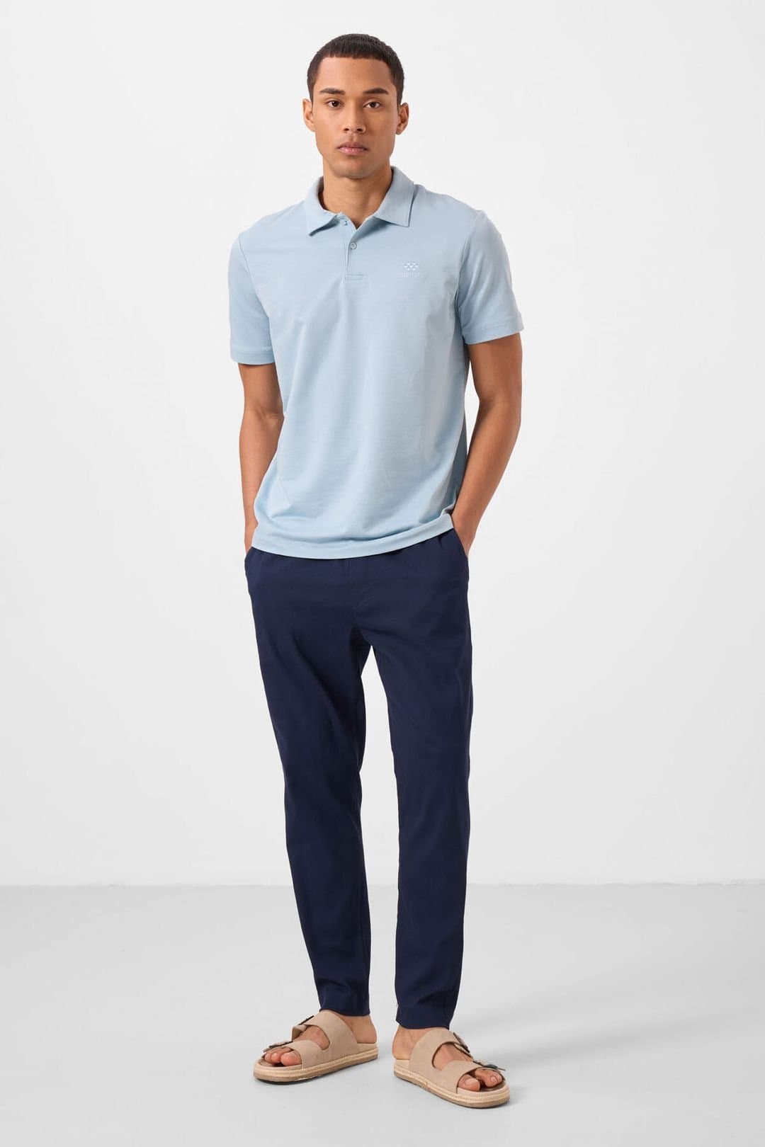 Tommy Life Tommy Life Men's Navy Gabardine Straight-Leg Chinos