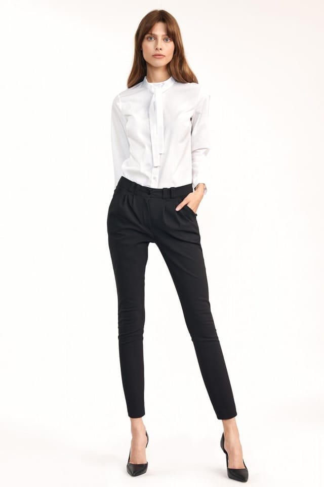 Love Lace Love Lace Women's Elegant Long Sleeve Plain Cotton Shirt in White - 2
