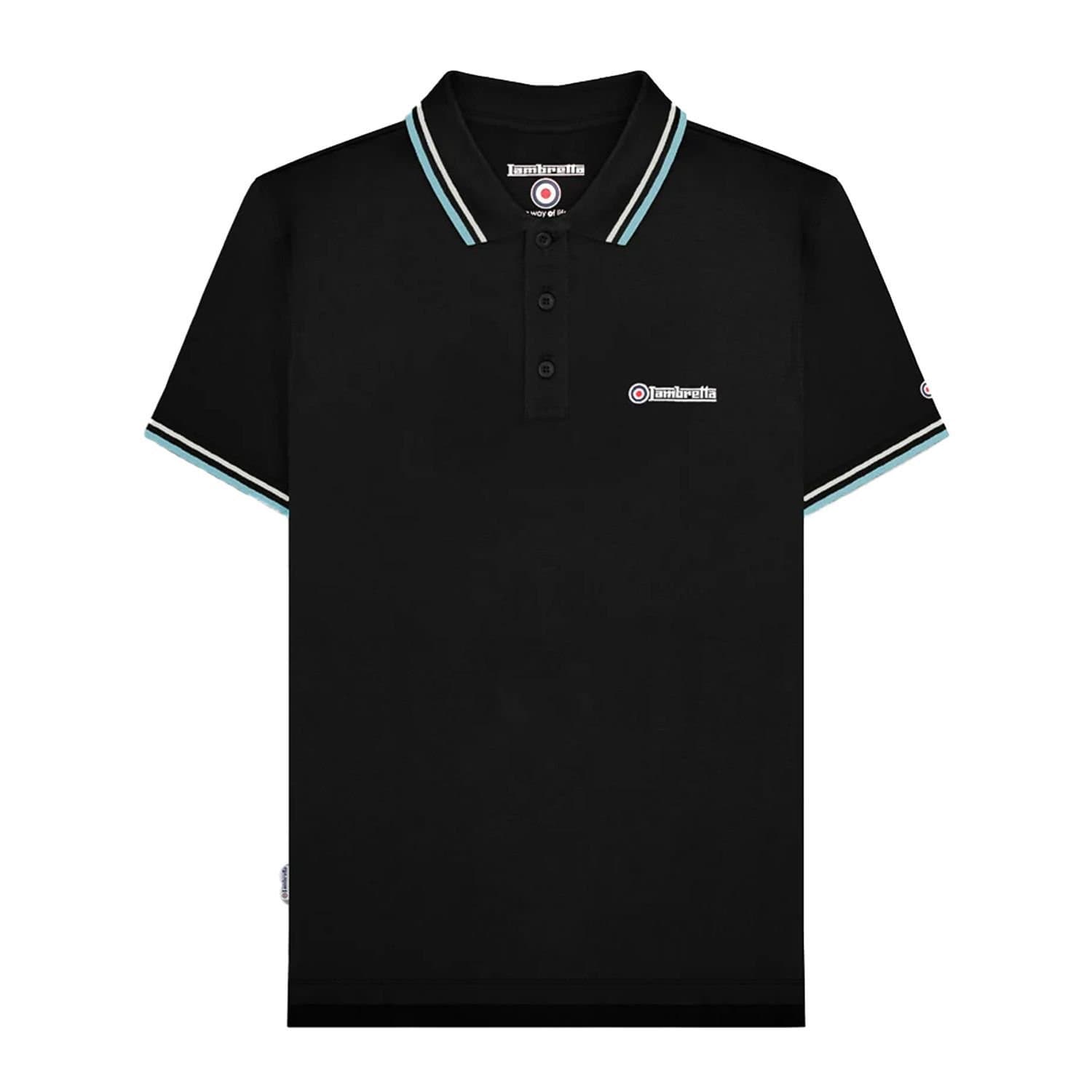 Lambretta Lambretta Men's Twin Tip Polo Shirt in True Black