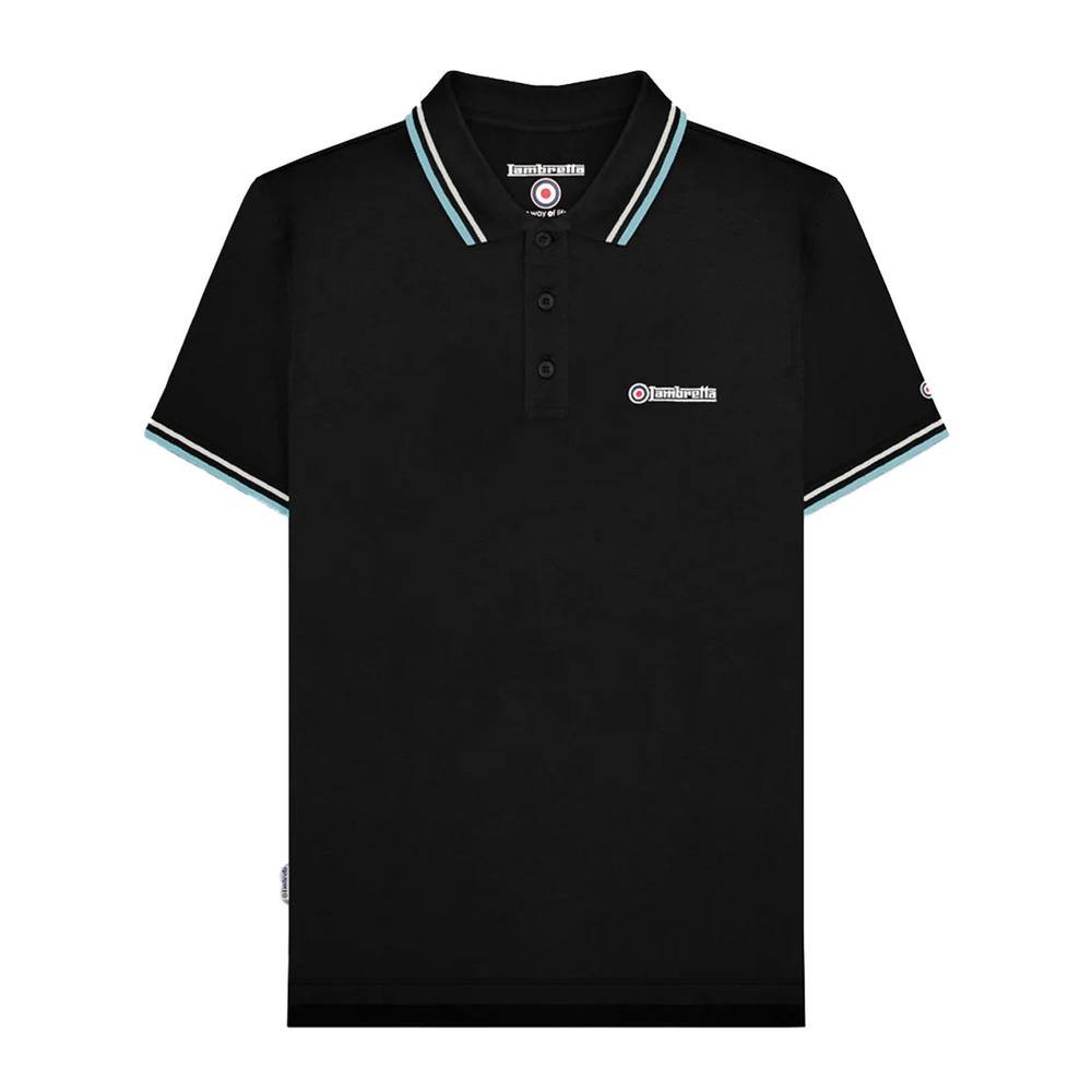 Lambretta Lambretta Men's Twin Tip Polo Shirt in True Black - 2