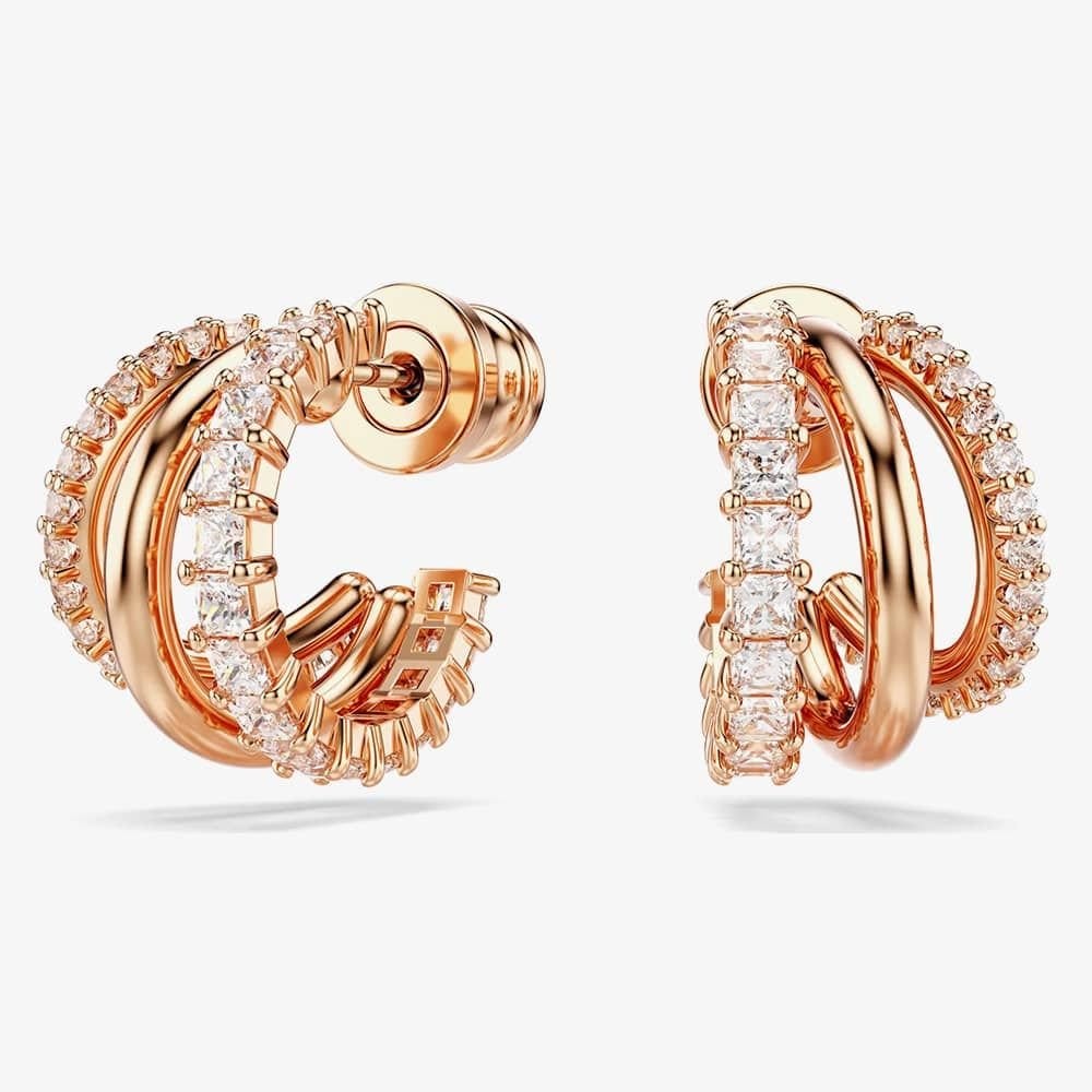 Swarovski Swarovski Women's Hyperbola Rose Gold Tone Plated Mini Half Hoop Earrings 5698702 - 1