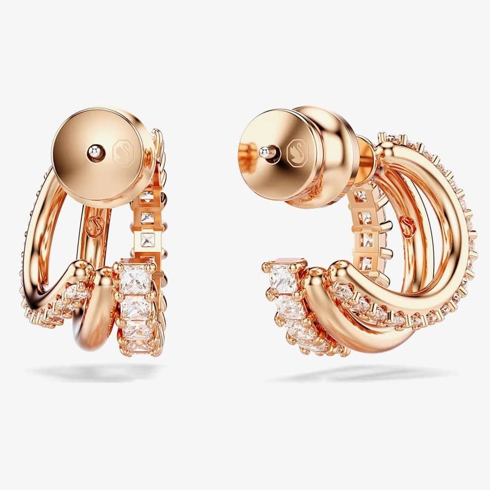 Swarovski Swarovski Women's Hyperbola Rose Gold Tone Plated Mini Half Hoop Earrings 5698702 - 4