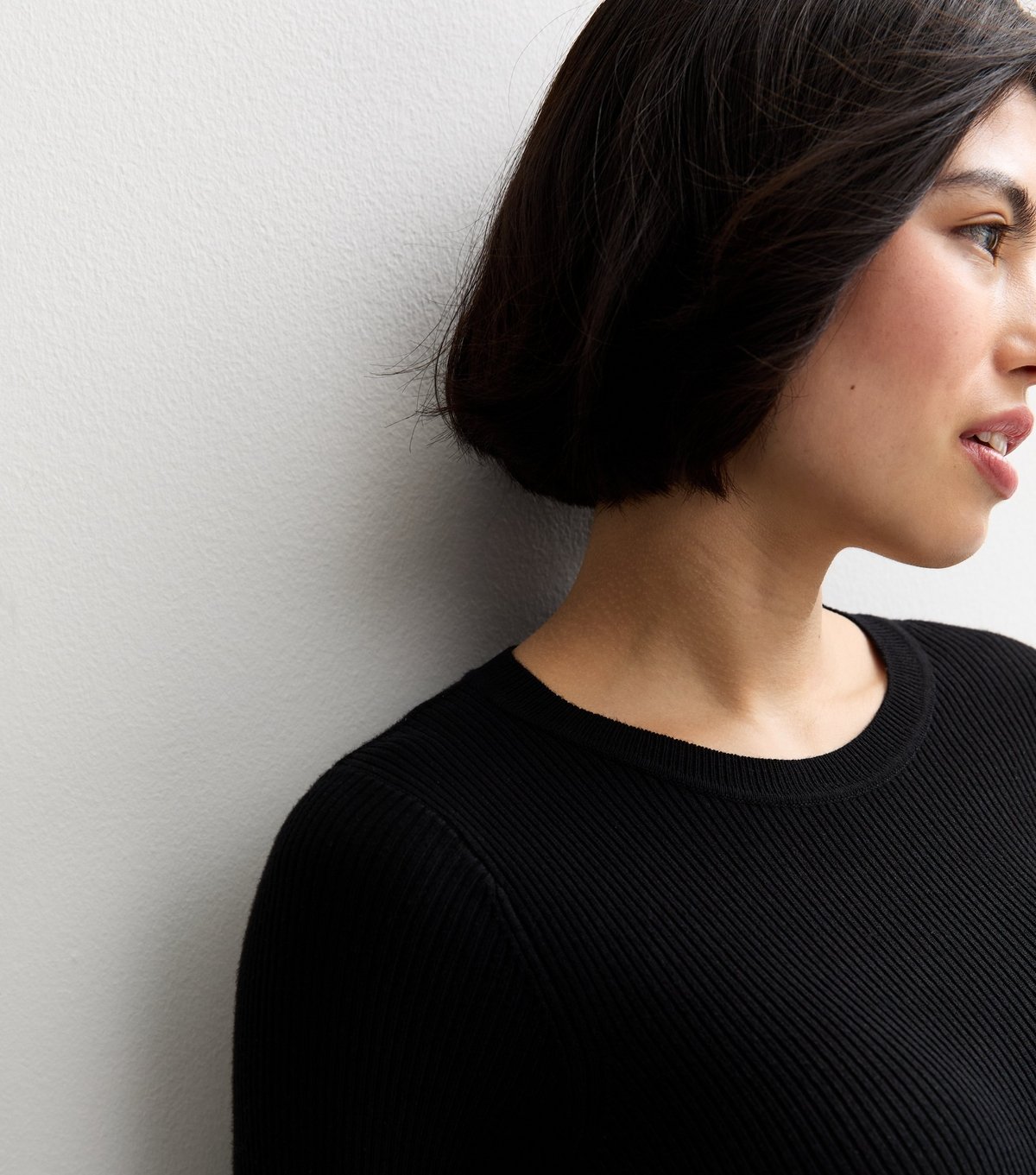 New Look Women's Maternity Black Rib Crew Neck Jumper New Look - 3