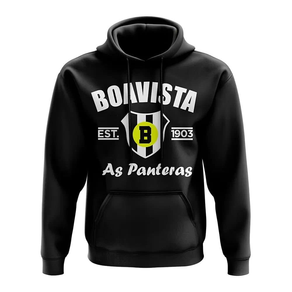 Boavista Boavista Men's Personalised Established Football Hoody in Black