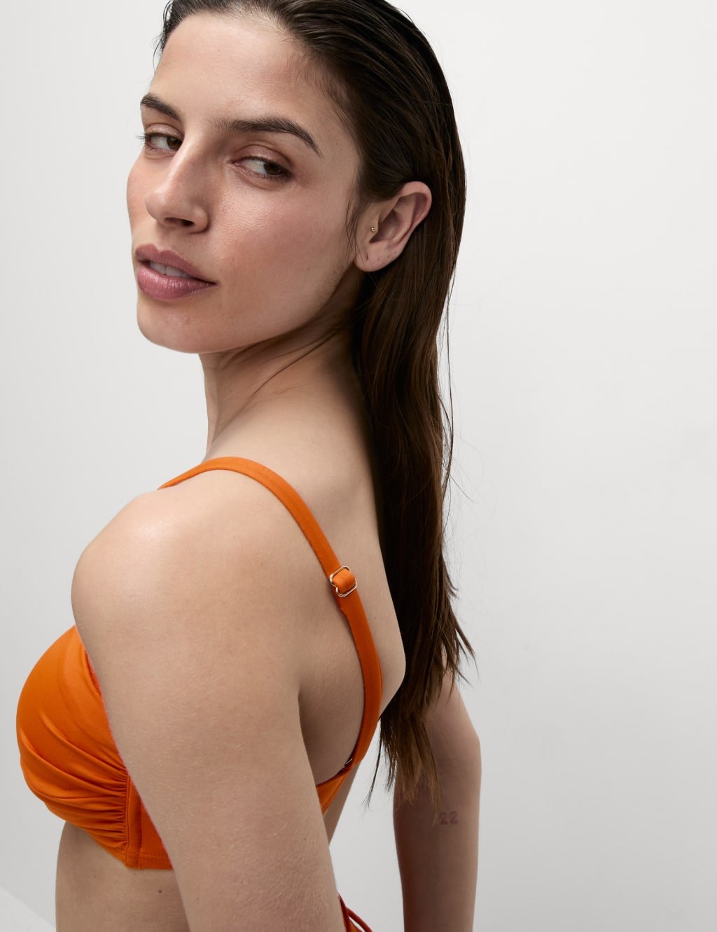 Marks & Spencer M&S Padded Twist Front Bandeau Bikini Top Marmalade - 4