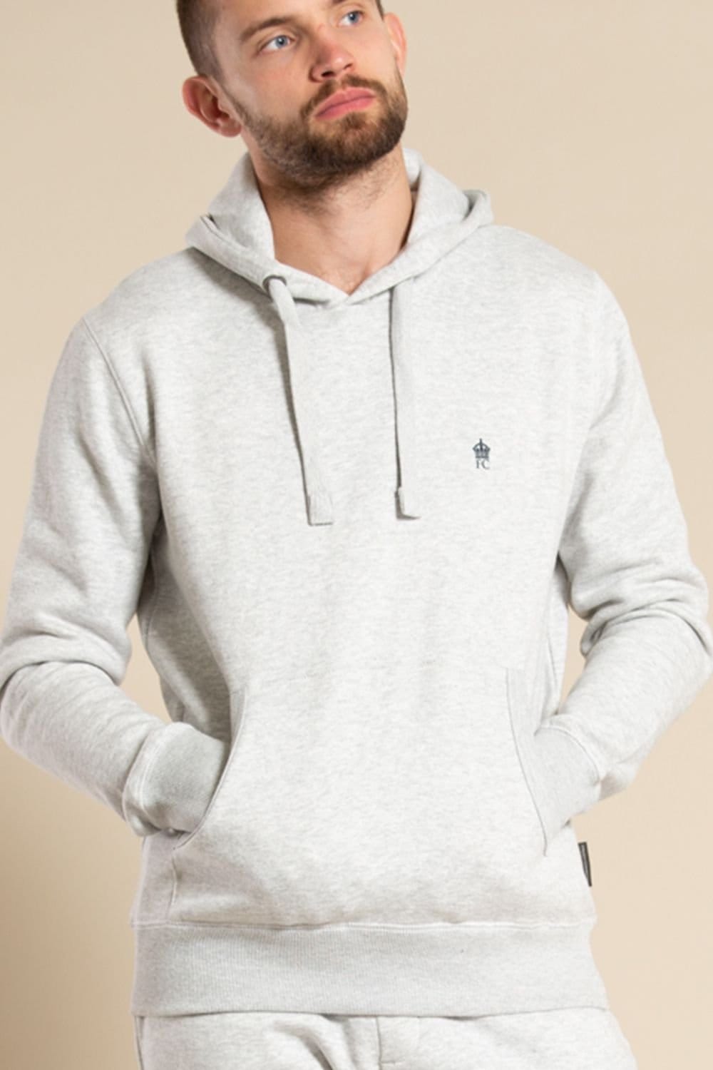 French Connection French Connection Men's Cotton Blend Hoody in Light Grey - 4