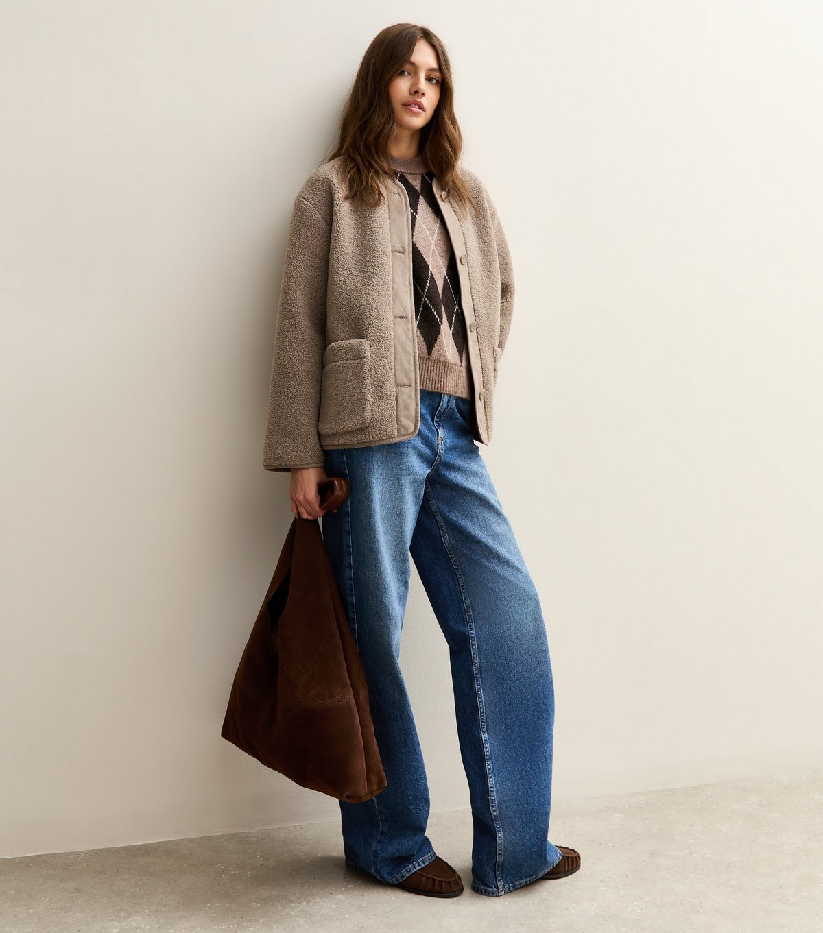 New Look Women's Mink Borg Button Through Jacket New Look - 2