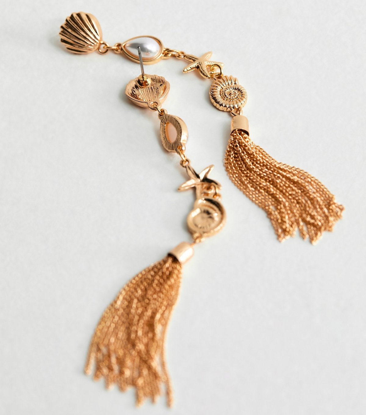 New Look Gold Tone Seashell Tassel Drop Earrings New Look - 4