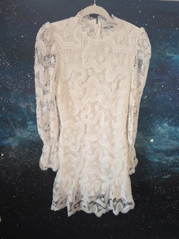 Never Fully Dressed Never Fully Dressed White laced Dress Bride Hens Size 8
