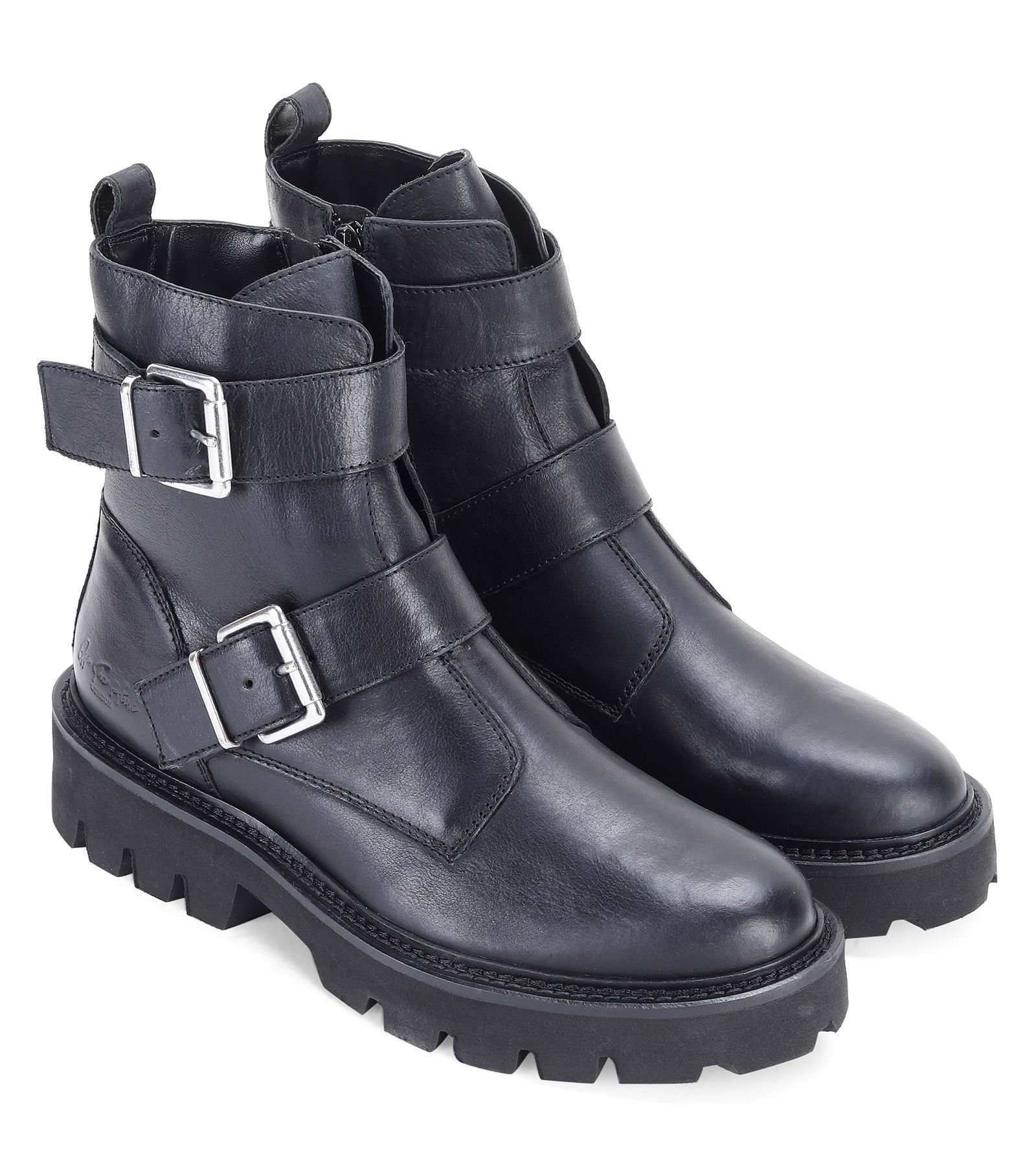 Off the Hook Off the Hook Women's 'Sutton' Heel with Side Zip High-Ankle Black Leather Boots - 3