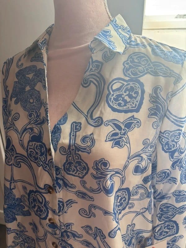 Never Fully Dressed Blue & White Paisley Shirt